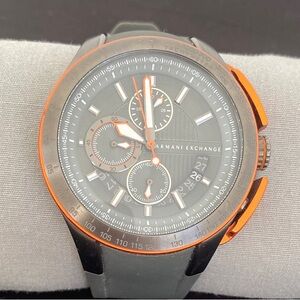 Armani Exchange Black and Orange Chronograph Watch